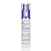 Giovanni Cosmetics POWDER POWER® DRY SHAMPOO is a color-safe volumizer for all hair types that delivers instant volume and absorbs oil, in a white bottle with a purple pump.