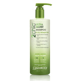 A green 24 fl. oz. Giovanni Cosmetics 2chic® ULTRA-MOIST SHAMPOO bottle with a pump, labeled for dry, damaged hair and enriched with avocado and olive oil, highlights its nourishing benefits on the front.