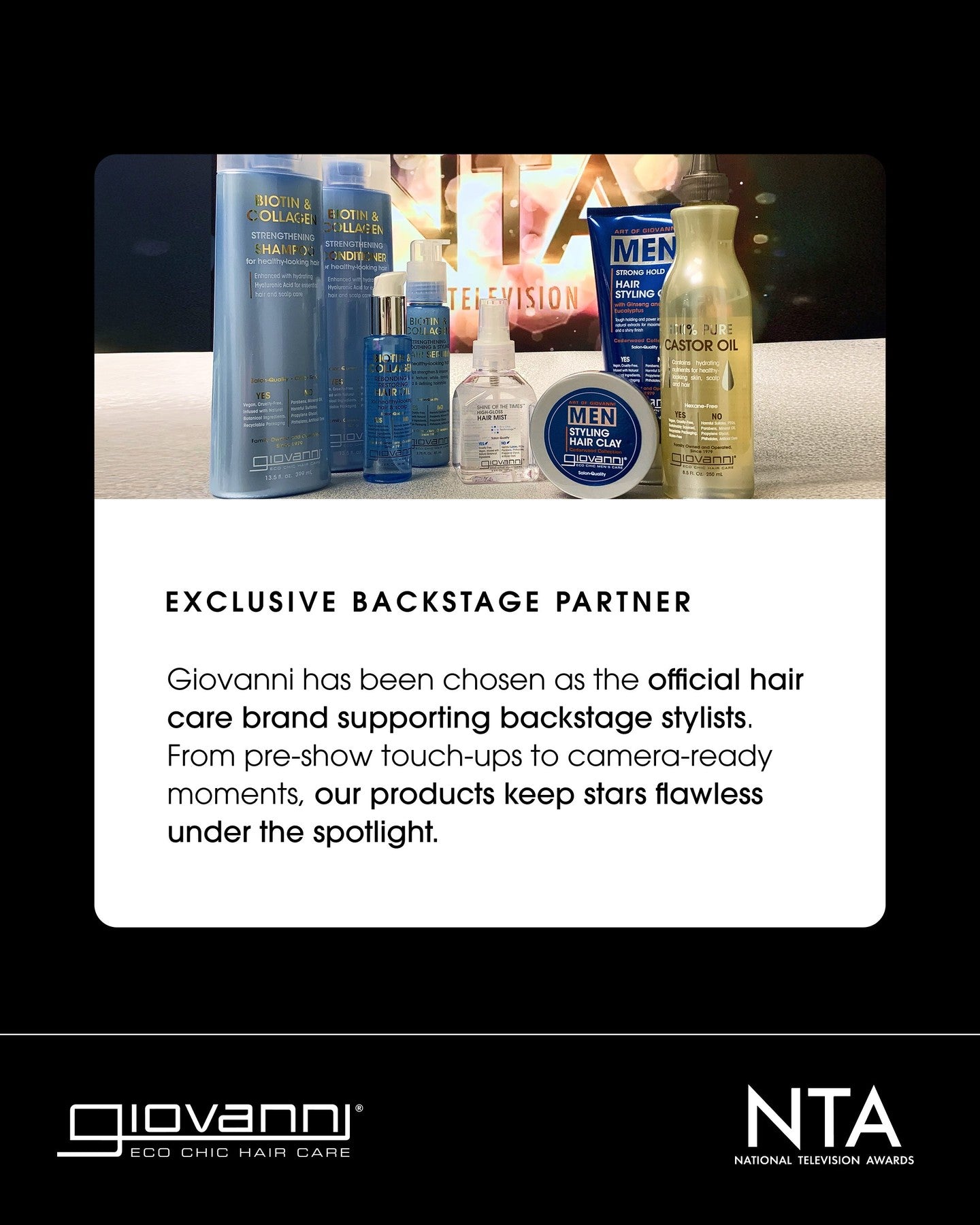 Giovanni hair care products on a table